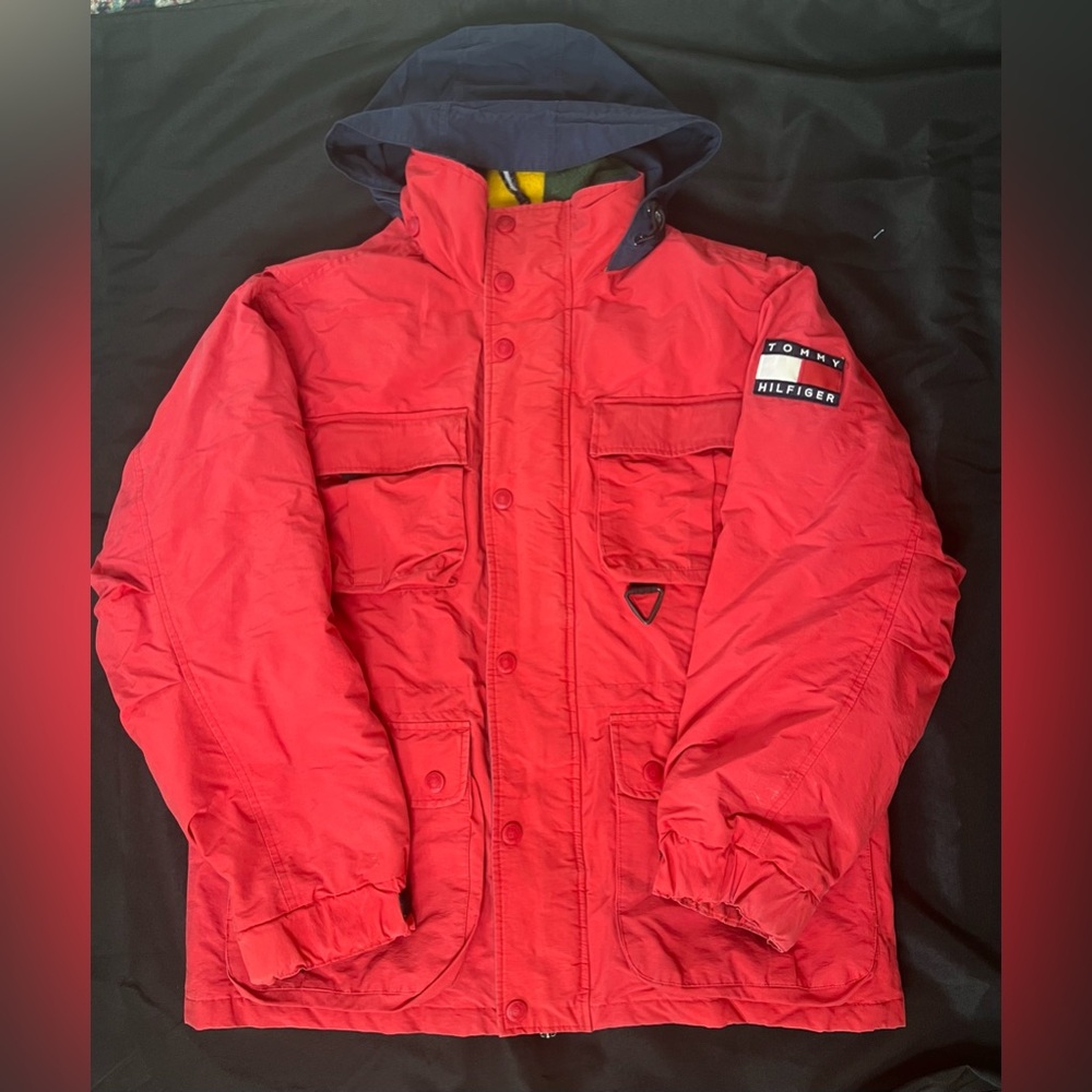 RARE Vintage 90’s Tommy Hilfiger Duck Down Heavy Winter Puffer Parka Coat Mens M